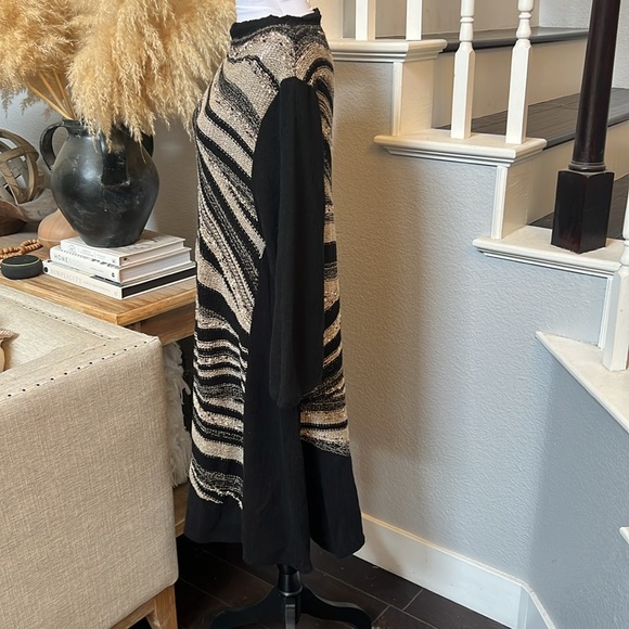 Scala Vintage Abstract Long Sleeve Linen Blend Midi Dress Size Large - Picture 4 of 7